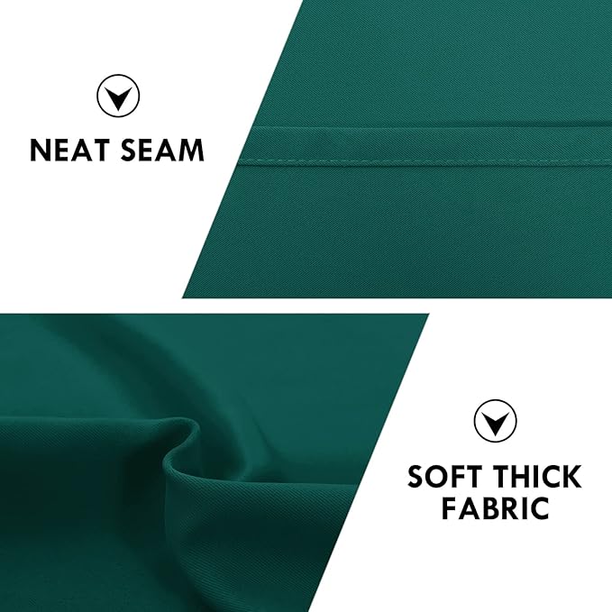 DWCN Blackout Curtains Thermal Insulated, Energy Saving & Noise Reducing Bedroom and Living Room Curtains, Hunter Green, W 42x L 36 Inch, Set of 2 Rod Pocket Curtain Panels