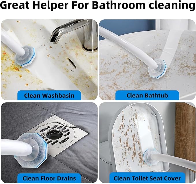 30Pcs Disposable Toilet Wand Refills Easy Cleaning Toilet Bowl Fiber Wand Heads Compatible with Most Toilet Brushes