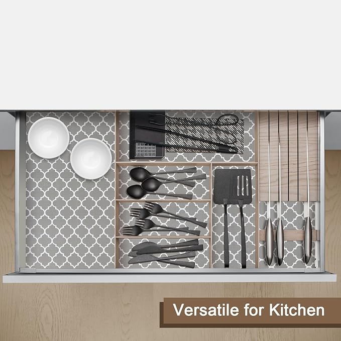OcePor Non-Adhesive Drawer and Shelf Liner 24IN x 30FT，Non Slip Cabinet and Cupboard Liner, Kitchen Cabinet Liners for Shelves, Waterproof Drawer Shelf Liners for Cabinets/Bathroom Cupboard