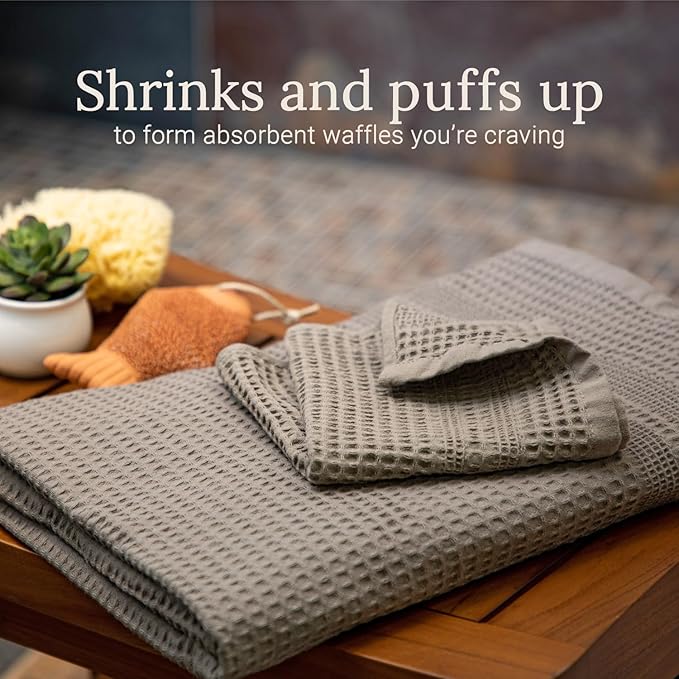 GILDEN TREE Waffle Bath Sheet Large Bath Towels Quick Dry Thin Body Towels, 40x80 Oversized Bath Towels for Adults, Classic Style (Stone)