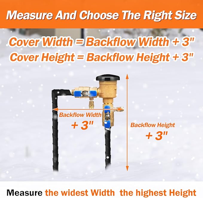 Backflow Preventer Pipe Insulation Cover (5°F) - Irrigation Sprinkler Valve Insulated Pouch - Water Well Pump Cover - Sturdy 5 Layers for Winter Freeze Protection, 40" W x 24" H, Beige