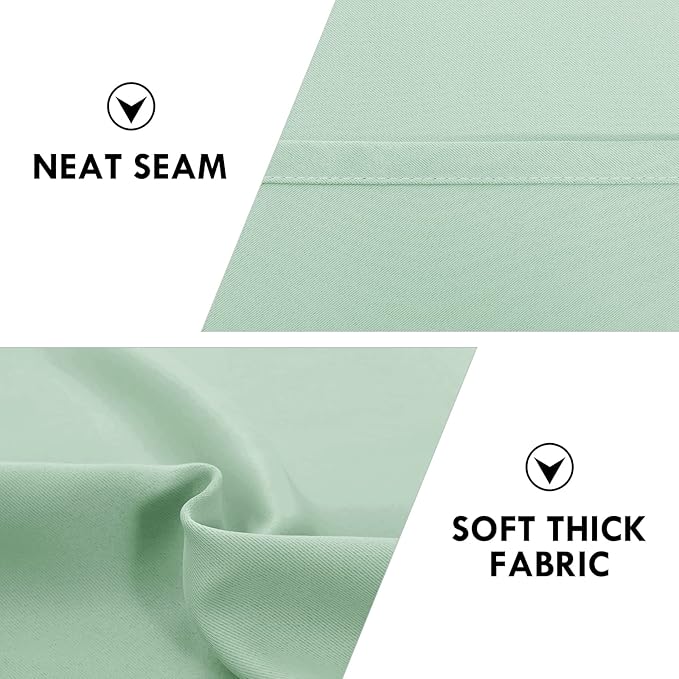 DWCN Blackout Curtains Room Darkening Thermal Insulated Bedroom Curtains Window Curtain Panels, 52 x 63 inches Long, Set of 2 Light Green Rod Pocket Drapes