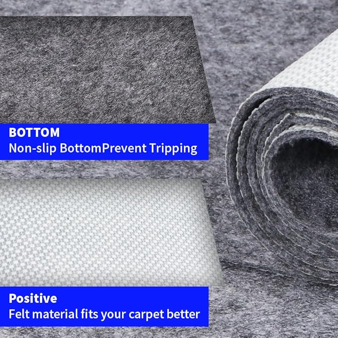 Waterproof Non-Slip 1/4” Extra Thick 9x12 ft Rug Pad for Large Area Rugs Durable Felt Floor Protection pad for All Floors, Suitable for Cutting. Rug Pads Keep Rugs in Place and Provide Cushioning