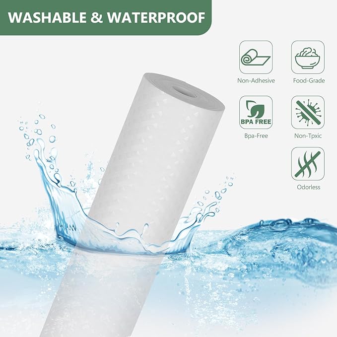 Shelf Liners, Non-Adhesive Drawer Liner, Waterproof & Oil-Proof Kitchen Cabinet Cupboard Liner Plastic EVA Material BPA Free Fridge Liner Mats Paper Protector for Shelves (White/12in x 60in)