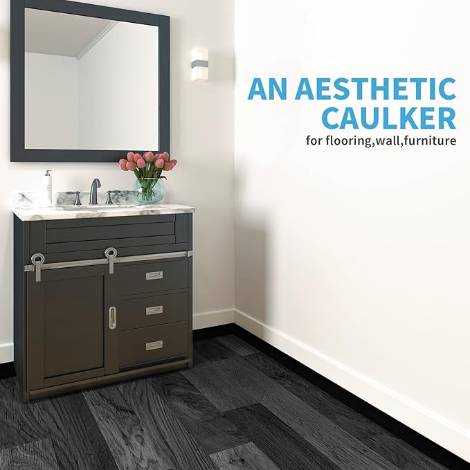 Art3d Self Adhesive Vinyl Floor Transition Strip, Laminate Strip Flat Divider for Joining Gaps, Carpet Threshold Transition, Tiles (4 FT, 1.57in, Black)