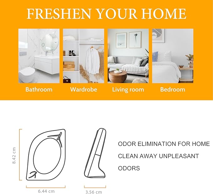 Air Freshener for Home, 4 Pack, Citrus, Odor Eliminator for Small Area Closets Bathroom Pets Strong Odor, Up to 120 Days