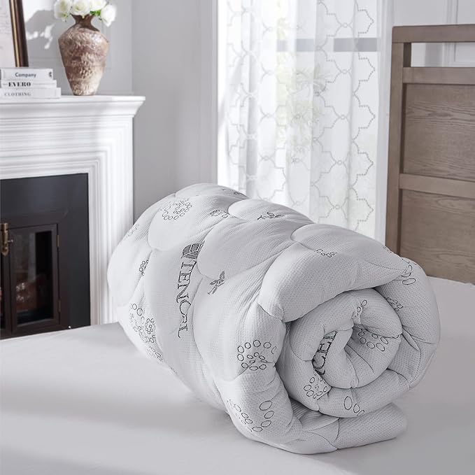 Softhour Padded Topper Full Size 40% Tencel Blend Rayon from Bamboo and Cotton Filled Mattress Cover, Thick, Luxurious and Comfort Mattress Pad, Deep Pocket for 21" Mattress