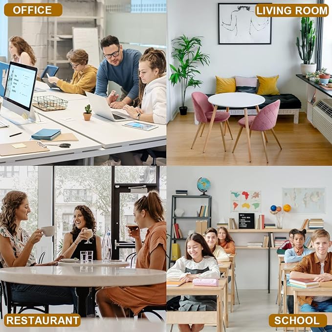 GLSLAND Round Tempered Glass Floor Mat - 55" Office Chair Mat for Carpet Clear Glass Mat 1/5" Thick for Hardwood Floor/Carpeted Floors