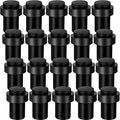 Chumia 6 Pcs Door Stopper Mounted Floor Stops Stainless Steel Cylindrical Stopper Modern Decorative Rubber Bumper Stops Holder Wall Protector for Bottom or Top of Door (Black)