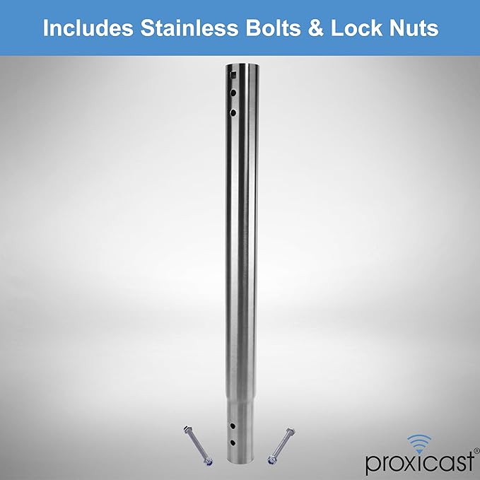 12 inch Stainless Steel Extension Pole for Proxicast J-Max Antenna Mounts (ANT-800-X12)