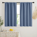 RYB HOME 45 inch Curtains for Kitchen Room Darkening Privacy Mini Curtain for RV Camper Bathroom Small Window, Width 34 x Length 45 inch, 2 Panels Set, Stone Blue