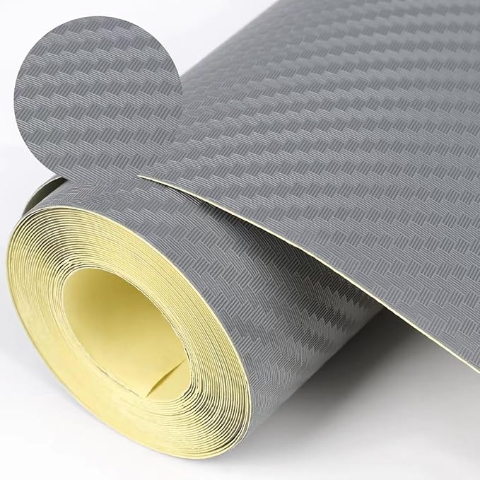 Self-Adhesive Shelf Liner Kitchen Liner, Waterproof Backed Paper Easy Peel and Stick Contact Liner Without Residue for Decor Your Desk Surface, Kitchen Countertops (Silver, 11.8 x 393.7 inches)