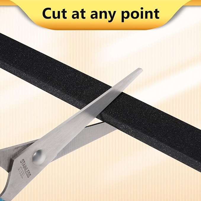 Weather Stripping Seal (2 Inch X 1/4 Inch) for Door Window, 16Feet High Density Foam Tape, Soundproofing, Insulation Strip, Door Sealers for Door Frame- Black
