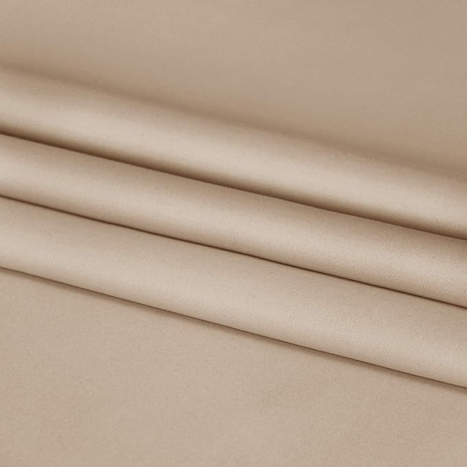 DWCN French Door Curtains – Rod Pocket Thermal Blackout Curtain for Doors with Glass Window, Kitchen and Patio Doors for Privacy, 36 X 72 Inches Long, 1 Curtain Panel with Tieback,Beige
