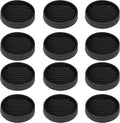 Non Slip Furniture Pads, 2.5” Round Rubber Caster Cups, 12 Pcs Furniture Coasters, Anti-Slip Gripper, Anti Slide Furnitures Feet Floor Protectors for Bed Couch Stoppers - Black