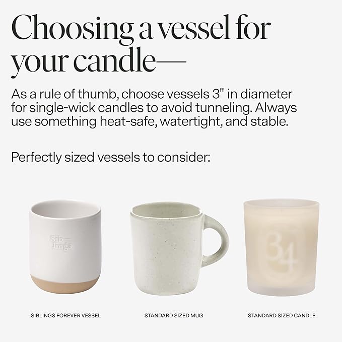 Siblings Candle Making Kit | DIY Coconut-Soy Wax Candle Kit with Wooden Wick | Scent No 06: Cardamom, Sandalwood, Vanilla | Clean, Non-Toxic, Reusable, 60 Hr Burn