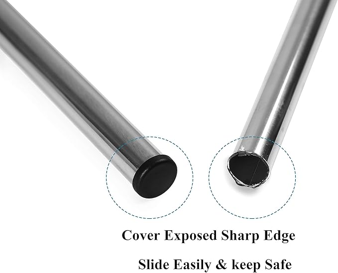 Furnigear Plastic Plugs Tubing End Caps Chair End Caps 1 3/16" Outside Bottom Round Tubing Caps Round Furniture Sliders Glides Black (Fit 1.1-1.13" Tube Inner Diameter, 24pack)