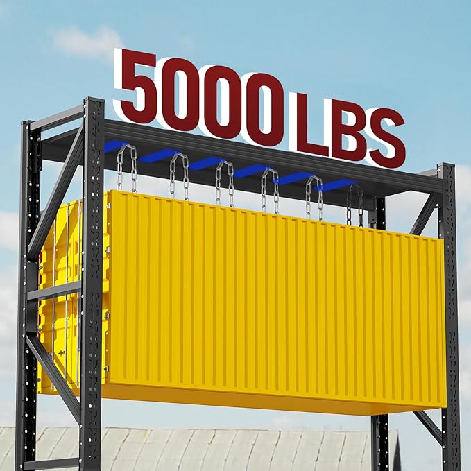 60" W Storage Shelves Heavy Duty, 4 Tier Metal Garage Shelving Units, 5000LBS Heavy Duty Adjustable Shelf, Garage Storage Rack, Industrial Shelving for Shop, Warehouse,60" W x 20" D x 79" H