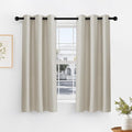 PONY DANCE Black Out Curtains for Bedroom 54 inch Length 2 Panels Set, Thermal Insulated Room Darkening Window Drapes for Living Room, Grommet Top (W34 x L54 Inch, Cream)