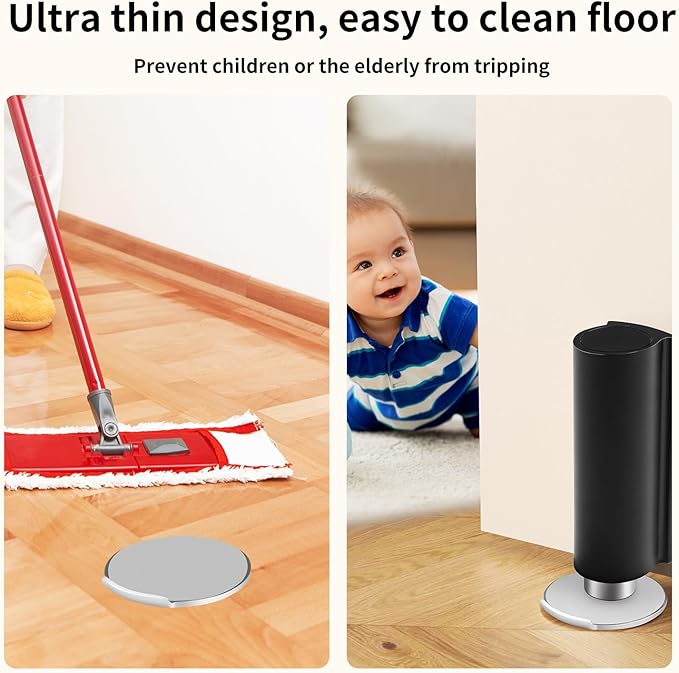 Magnetic Door Stoppers Black WYGWP Stainless Steel No Drilling Wedge Stops Heavy Duty Catch Holder to Keep Doors Open
