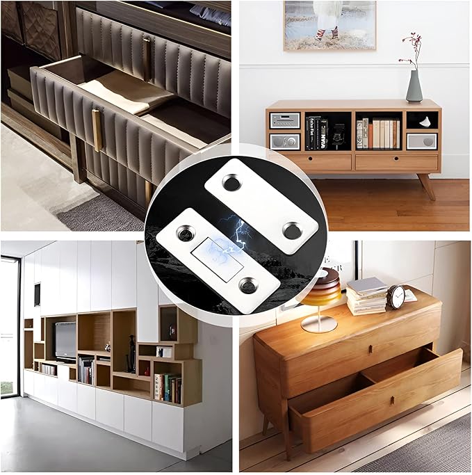Cabinet Magnetic Catch, 20 Pack Ultra Thin Magnetic Cabinet Door Catch, Adhesive Cabinet Magnets for Kitchen Drawer Cabinet Door Closet, Concealed Strong Magnetic Cabinet Latch