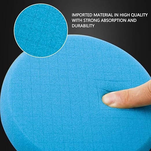 Blue Polish Pad, Buffing Polishing Pads, SPTA 3Pcs 6.5 Inch Face for 6 Inch 150mm Backing Plate Compound Buffing Sponge Pads for Car Buffer Polisher Compounding, Polishing and Waxing -FPTSS6B-3