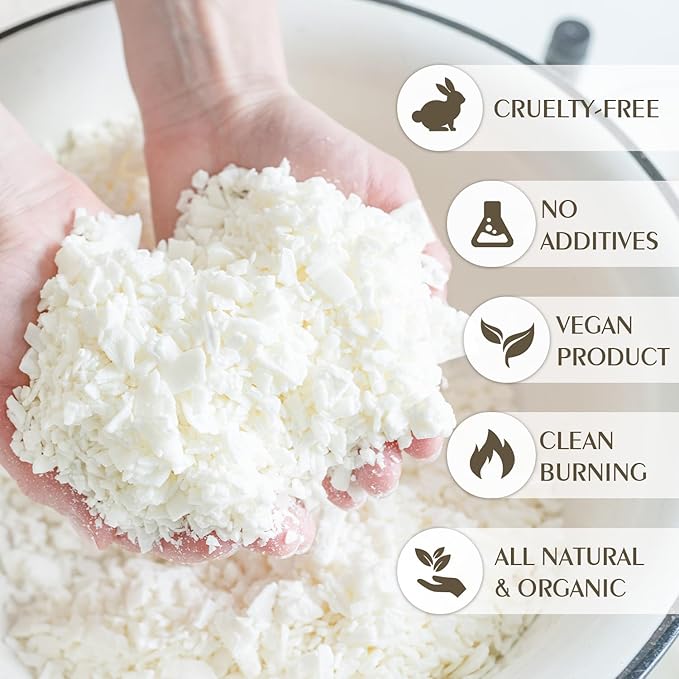 Soy Wax Flakes, Waxcanpy Natural Candle Wax, Organic Soy Wax for Candle Making from Farm, No Additives, Harmless and Pure (20lb)