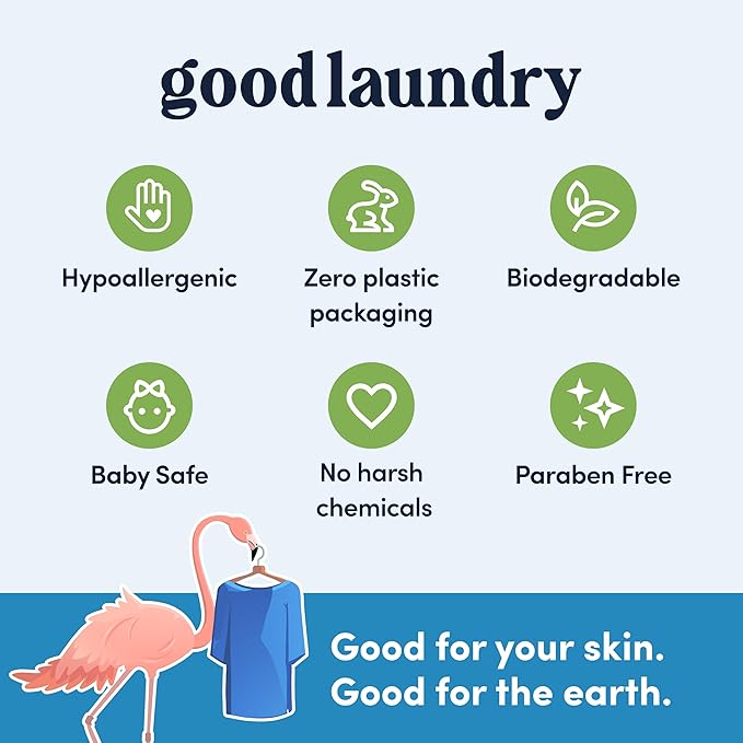 Good Laundry Bundle: Lavender Laundry Detergent Sheets (60 Loads), Scent Booster Beads (7oz) & Dryer Sheets (40ct) - Eco-Friendly, Plastic-Free, Hypoallergenic, Chemical-Free