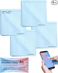 Elite Screens Microfiber Cleaning Cloth - 12 x 12 in, Pack of 4, Blue - Glasses Cleaning Cloth & Lens Wipes for Eyeglasses & Screens