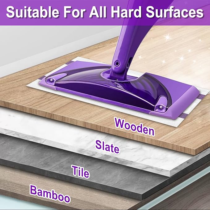 50 Count Disposable Wet Jet Pads for Wet Jet Spray Mop, Wet Jet Pads Refills for Multi Surface, Disposable Wet Jet Hardwood Floor for Wet Pads, Thickness & Absorbent