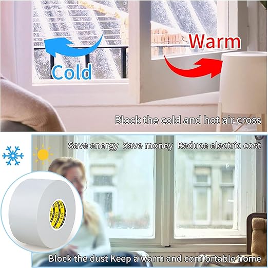 Cloth Duct Window Seal Strip Tape for Winter, 2.75in x 66FT, Weather Stripping Sealing Insulation Tape for Door, Weather Tape for Windows to Keep Cold Out, Window Sealer Draft Blocker