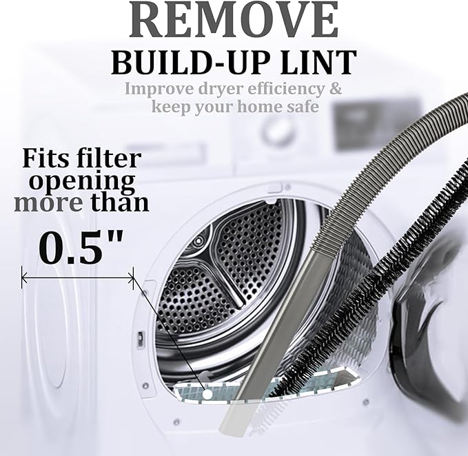 Dryer Vent Cleaner Kit for Dyson Gen5 V15 V12 V11 V10 V8 V7 Lint Vacuum Atttachments Detect Absolute Cyclone Outsize Slim Vacuum Cleaner Nozzle Crevice Flexible Dryer Lint Remove Tool