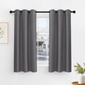 PONY DANCE Gray Black Out Curtains 54 inch Long, Thermal Insulated Draperies Window Grommet Top Room Darkening Window Treatments for Bedroom and Living Room(Grey, 42 inches Wide, 2 Panels Set)