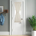 NICETOWN Natural Linen Door Curtains French for Glass Door Window Sidelight Curtains for Front Cafe Sheer Drapes Light Filtering Rod Pocket Blinds for Bathroom Kitchen, 1 Panel, 26W x 50L