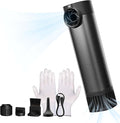 VSGO Electric Compressed Air Duster, Portable Cordless Handheld Air Blower with Led Light,10000mah Quick-Fill Inflator with 3nozzles Compatible for Gaps, Computer, Keyboard