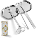 PATOISE 4 in 1 Candle Accessory Set, Wick Trimmer, Candle Snuffer, Wick Scoop, Storage Tray, Perfect for Candle Lovers (Silver)