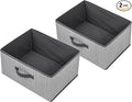 Storage Baskets, 15.7 Inch Woven Fabric Bins, Storage Cubes with Reinforced Handles, Organizer Bins for Closet Shelves, Foldable, for Toys, Clothes, Natural Beige (2PCS/Grey-15.7*11*7.8inch)