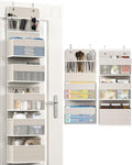 Closet Organizers and Storage, Over The Door Organizer, 6 Shelf Camper Storage, Behind The Door Storage Organizer, Wall Mount Back of Door Hanging Organizers-Beige