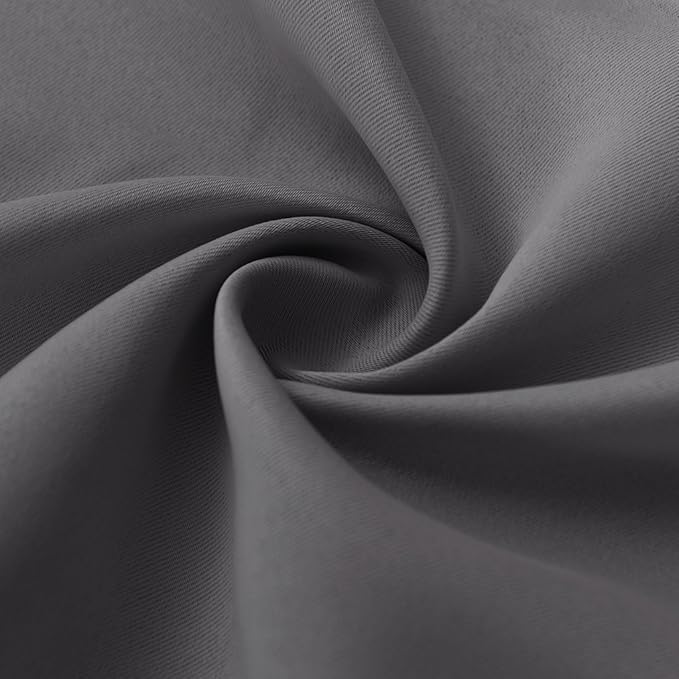 RYB HOME Curtains for Bedroom 72 inches Long, Blackout Thermal Insulating Window Treatment Drapes for Living Room Bathroom Basement Laundry Classroom, W 34 x L 72, Grey, 2 Panels