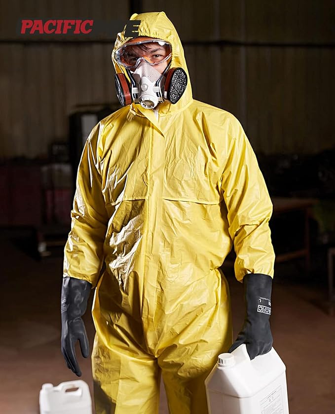 PACIFIC PPE Chemical Resistant Gloves, Heavy Duty Industrial Rubber Gloves, Resist Acid, Alkali and Oil, 12.6", XX- Large