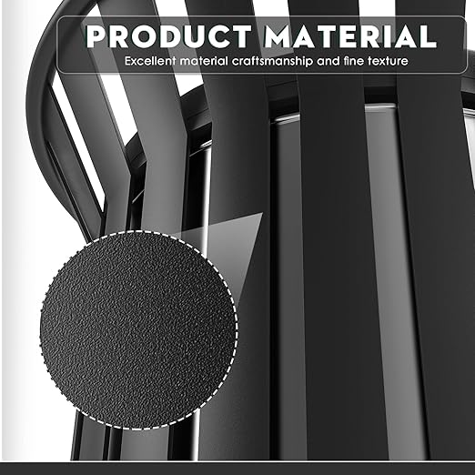 16Gallon/62L Commercial Outdoor & Indoor Metal Trash Can, Outdoor Slatted Trash Receptacle with Metal Linner, All Weather Resistant Large Outside Zone Round Garbage Bin for Street, Park, School-Black