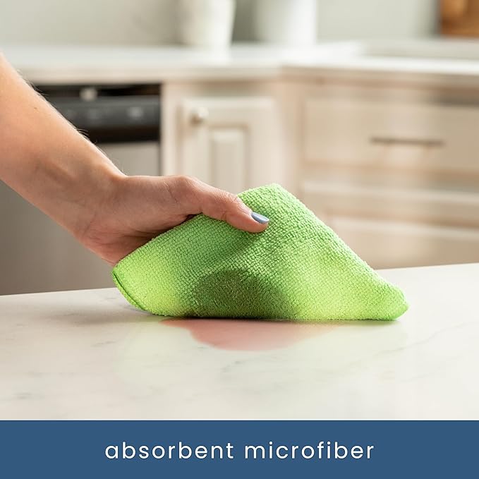 S&T INC. 25 Pack Microfiber Cleaning Cloth, Bulk Towels for Home, Reusable Microfiber Towels for Cars, Cleaning Rags, Assorted, 11.5 Inches x 11.5 Inches, 25 Count