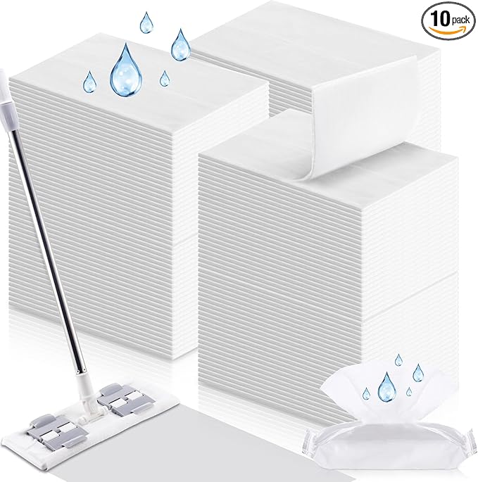 200 Counts Sweeper Wet Mopping Cloths 17.7 x 11.8'' X Large Wet Mop Pads Refills XL Disposable Floor Wipes Duster for Sweeping Scrubbing Cleaning Dry Wood Hardwood Tile