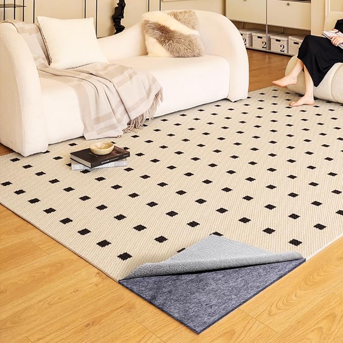 Extra Large Area Rug Cushioned Carpet Pad, 3x5 Ft, Thick Felt Pad for All Floors, Keeps Rug in Place Soft
