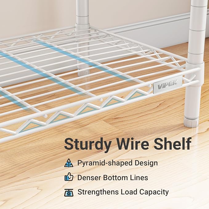 VIPEK V50 Extra Large Portable Closet Rack Bedroom Armoire Freestanding Wardrobe Closet, Heavy Duty Multi-Functional Metal Clothing Rack for Hanging Clothes, Max Load 1300lbs, White