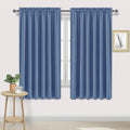 DWCN Blackout Curtains for Living Room Thermal Insulated, Energy Saving & Noise Reducing Bedroom Curtains, Dusty Blue, W 70x L 63 Inch, Set of 2 Rod Pocket Curtain Panels