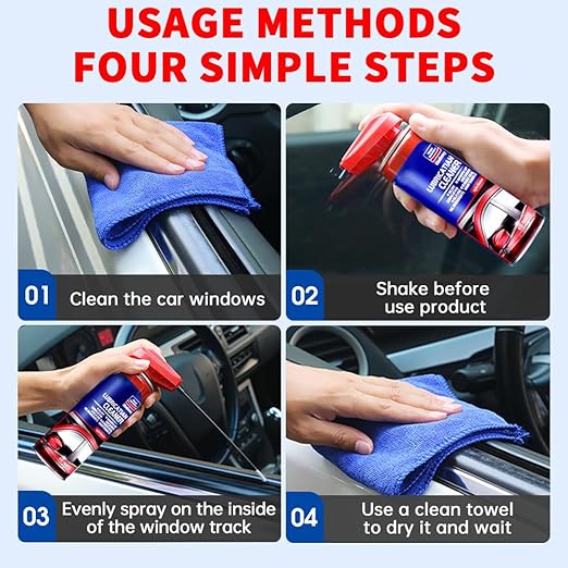 Glodway Automotive Window Door Seal,Silicone Seal Lubricants,Track Lube for Electric Windows,Noise Reduction with Smart Straw Sprays 2 Ways,10 OZ (Pack of 1)