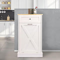 Betterhood Tilt Out Trash Cabinet 10 Gallon Wooden Free Standing Laundry Sorter Cabinet,Recycling Cabine with Hideaway Drawer,Tilt Out Trash Cabine Can Bin Kitchen (White)