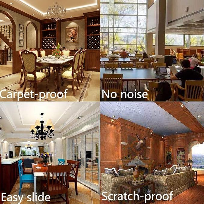 Furniture Glides Sliders-Furnigear PTFE (Teflon) Chair Leg Movers Sliders for Carpet and Hardwood Surface - Move Your Furniture Easily & Safely - Best Floor Protector (1-1/4", Brown-24pack)