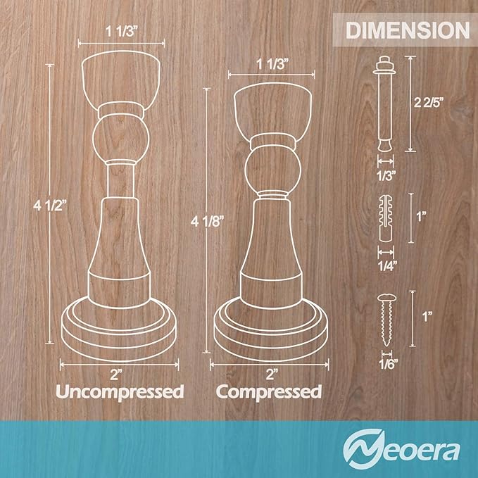 Neoera Magnetic Door Stopper, Updated Hydraulic Shock Absorbent Technology, Soft-Catch Magnetic Hold, Premium 304 Stainless Steel, Anti-Rust, Heavy Duty for Various Door Types, Wall Mount 1Pack